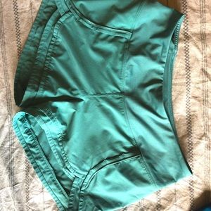 ~Teal running shorts ~ w/ zipper and built in underwear